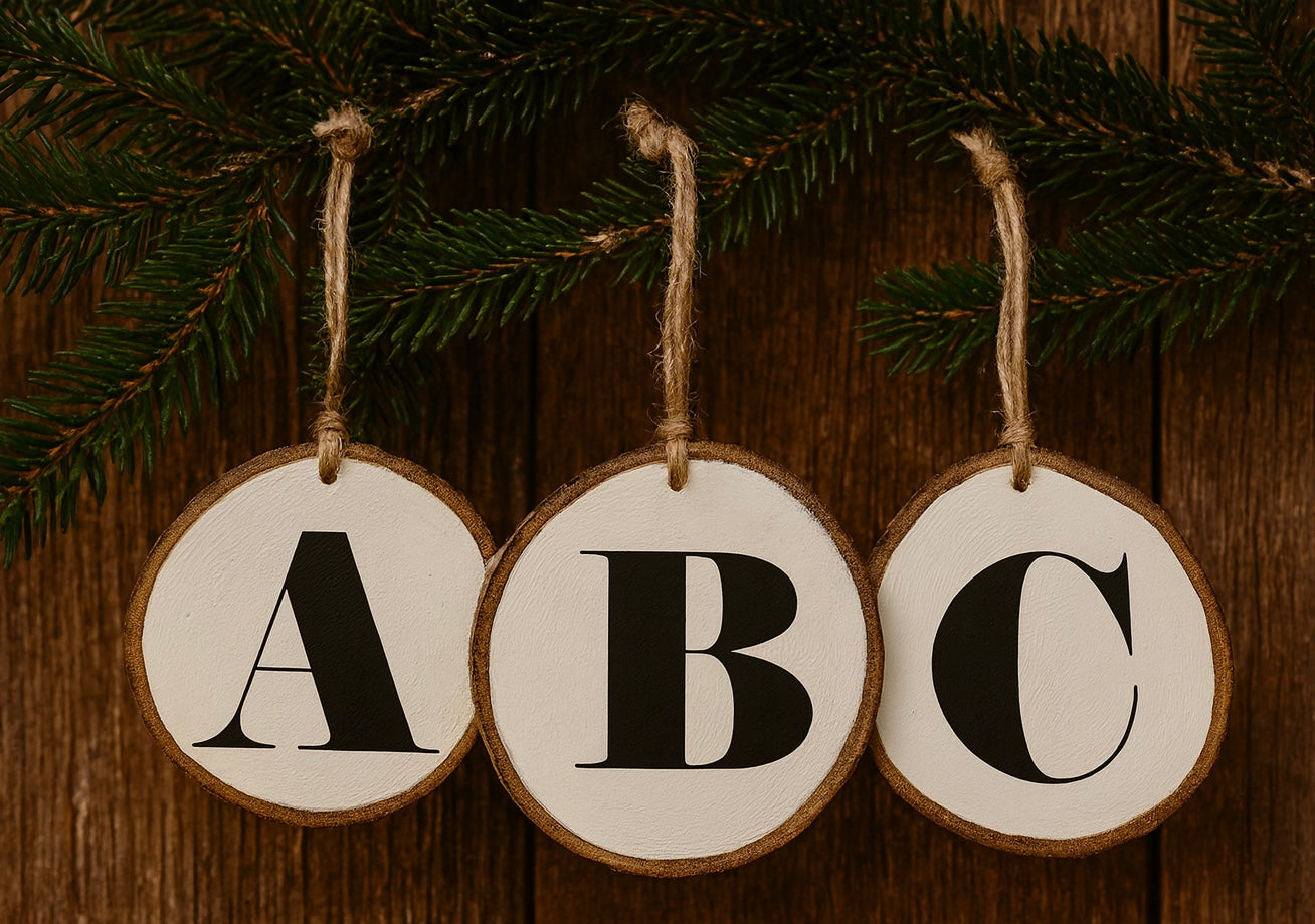 Customized Letter - Wood Slice Ornaments