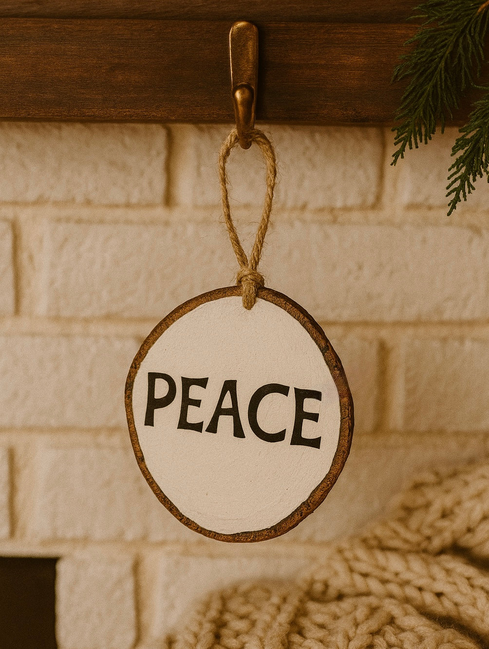 Peace - Wood Slice Ornament