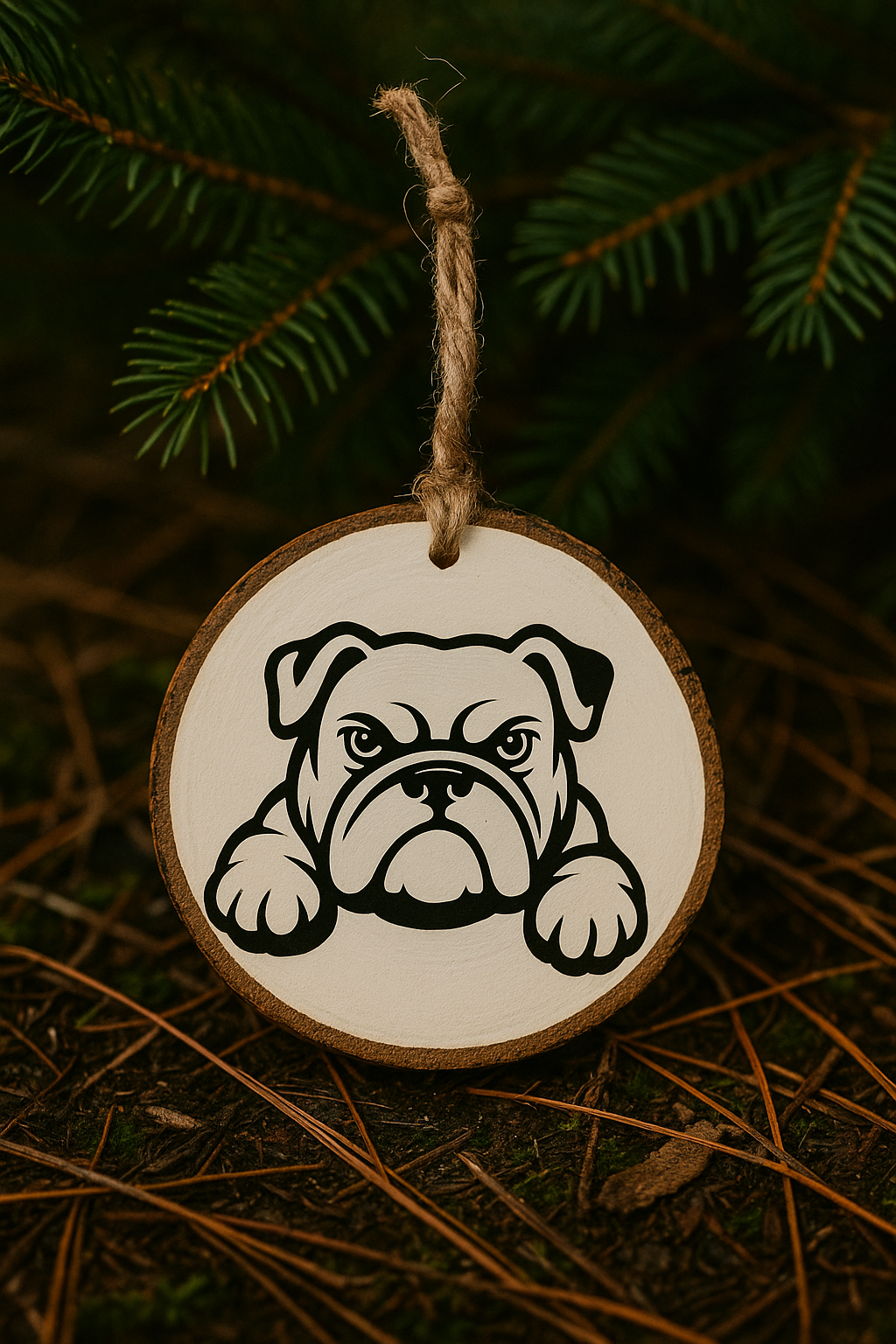 Personalized Dog Ornament - Wood Slice Ornament