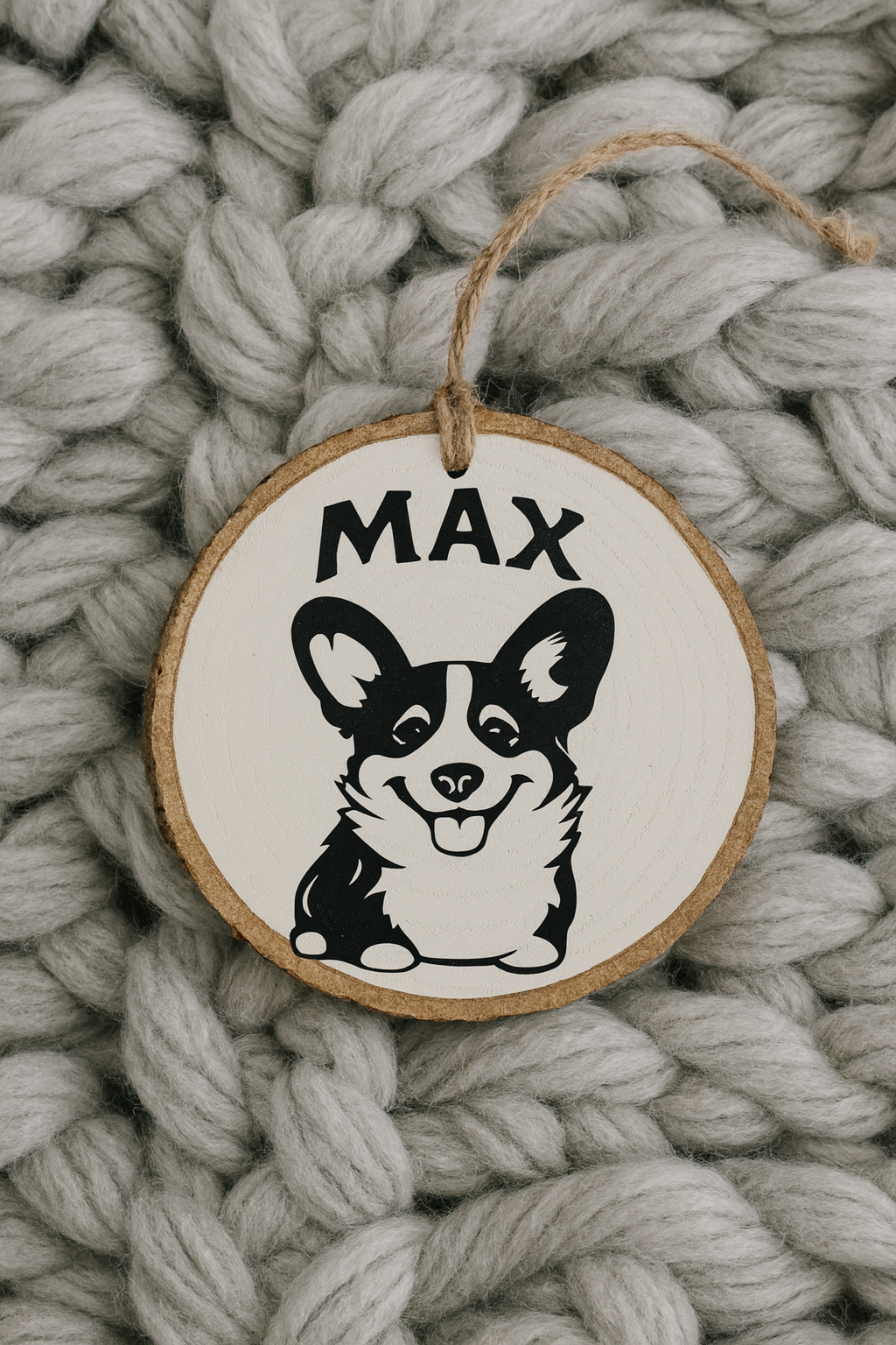 Personalized Dog Ornament - Wood Slice Ornament