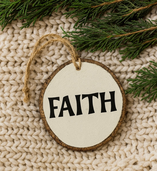 Faith - Wood Slice Ornament