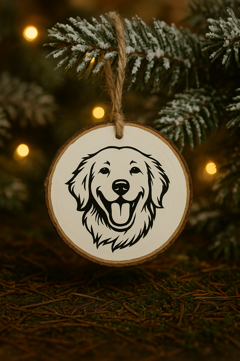 Personalized Dog Ornament - Wood Slice Ornament