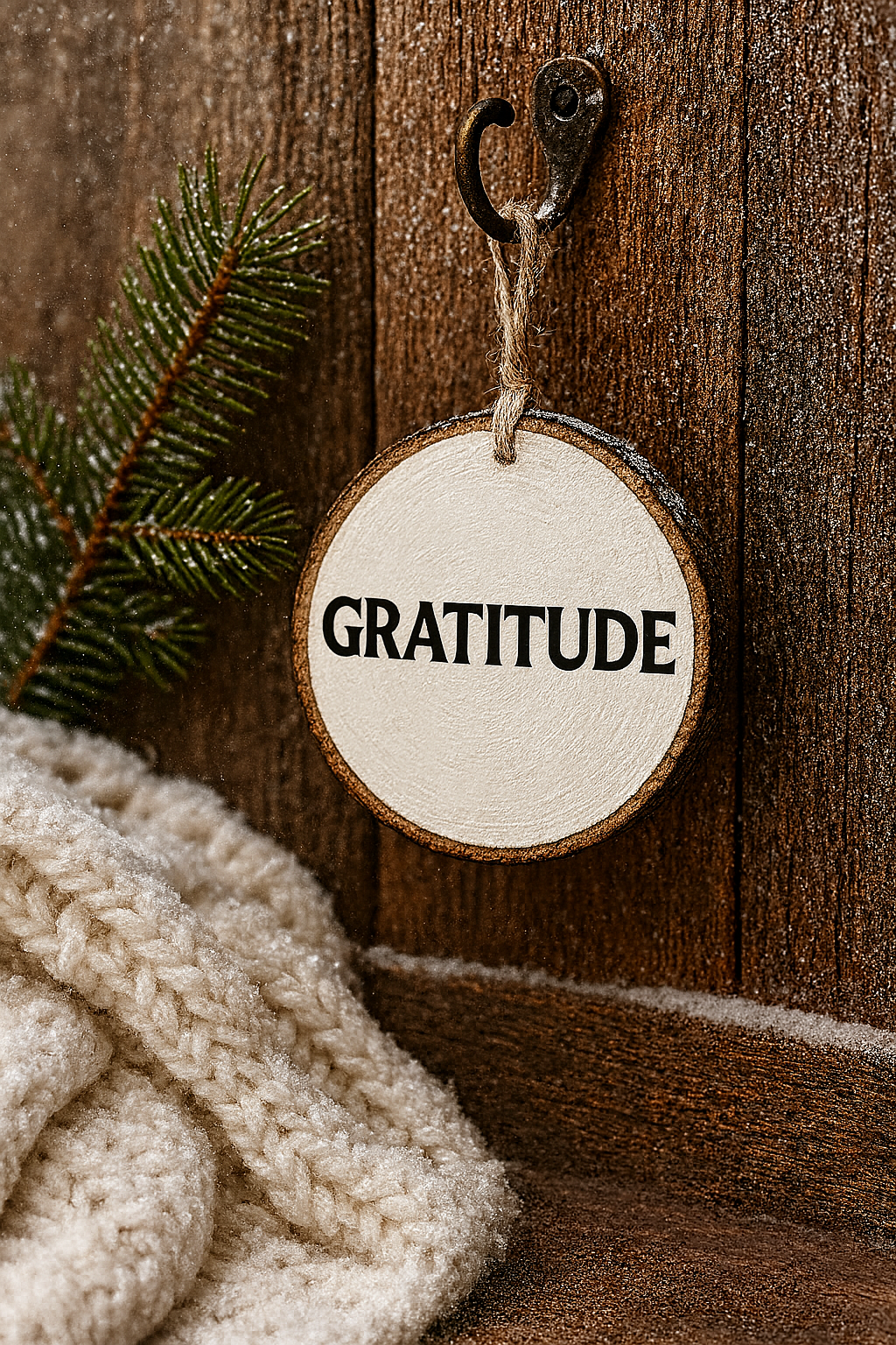 Gratitude - Wood Slice Ornament