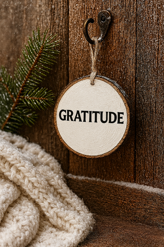 Gratitude - Wood Slice Ornament