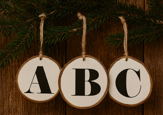 Customized Letter - Wood Slice Ornaments