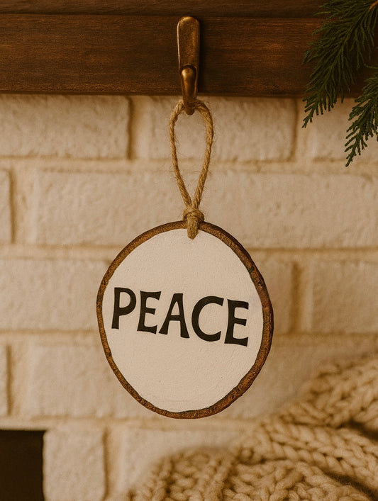 Peace - Wood Slice Ornament