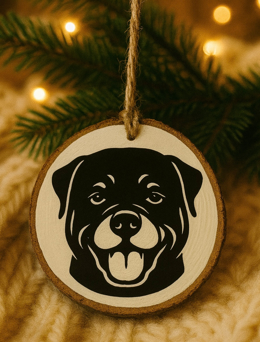 Personalized Dog Ornament - Wood Slice Ornament