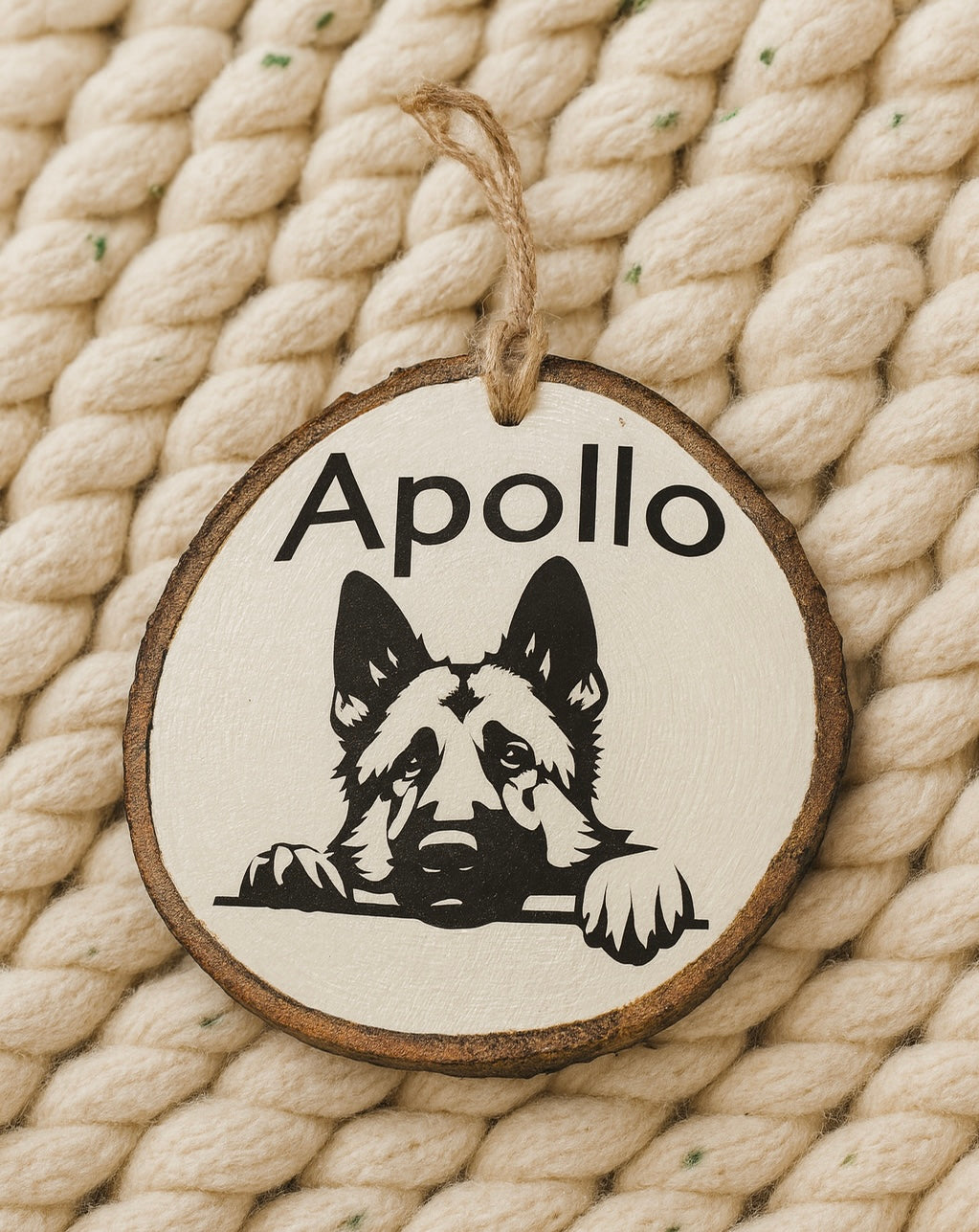 Personalized Dog Ornament - Wood Slice Ornament